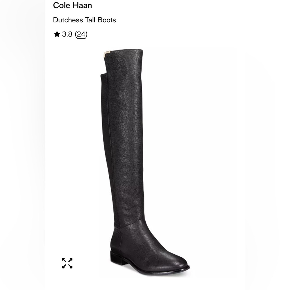 Cole Haan Black Leather over the knee Boot Size 8